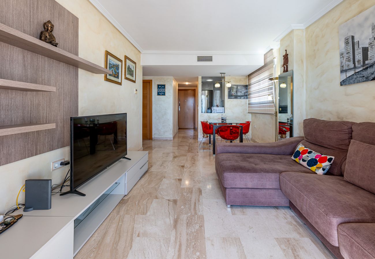 Apartamento en Benalmádena - Apartamento para 5 con hermosa terraza y vistas 